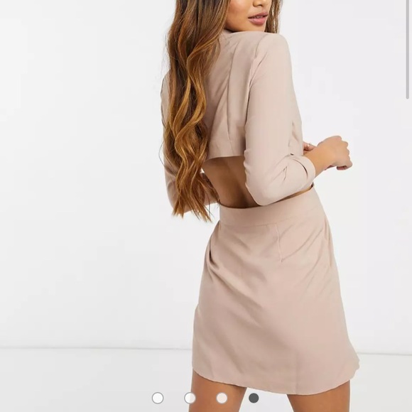 ASOS DESIGN tux mini dress with open back - Picture 4 of 4